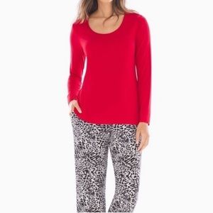 NWT Soma Cool Nights PJ Set Spotted Festive Red